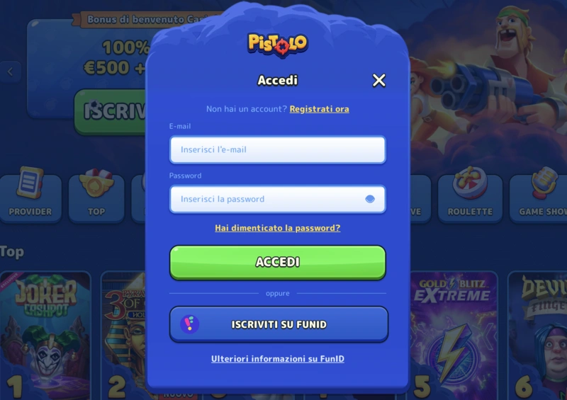 Pistolo Login